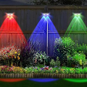 Outdoor Solar Wall Washer Light RGB Fence Lighting for Garden Deck