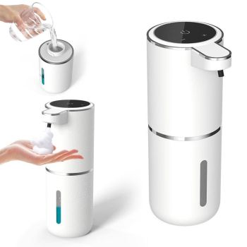 380ML Automatic Soap Dispenser Touchless Adjustable Soap Dispenser Rechargeable White