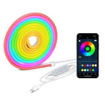 1 Set USB Neon LED Strip Light Music Sync Color Changing for Room Decor 1 m