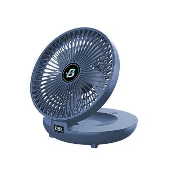 3-Speed Adjustable Air Circulator Fan Foldable Wall Hanging Fan Rechargeable Desktop Cooling Fan White