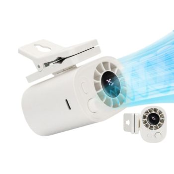 Car Clip-On Fan with LED Display - 100-Speed Adjustable Portable Fan for Camping & Umbrella Use