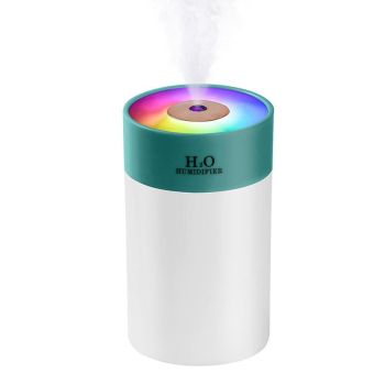Colorful LED Humidifier with Night Light for Home and Bedroom Use White