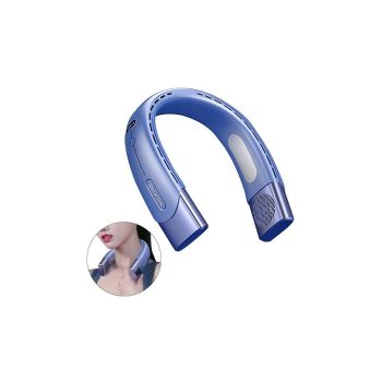 Hanging Neck Fan Wearable Bladeless Fan USB Rechargeable Cooling Fan with 5 Speed Adjustment Green