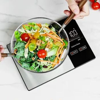 Smart Nutrition Food Scale with LED Display Tracks Calories Fat for Nutrition Tracking