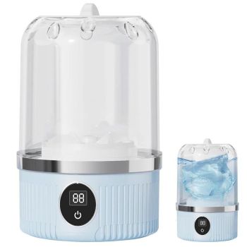 Mini Portable Washing Machine Rechargeable Small Clothes Washer for Travel Use White