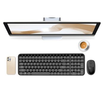 2.4GHz Wireless Keyboard and Mouse Combo Cute Black