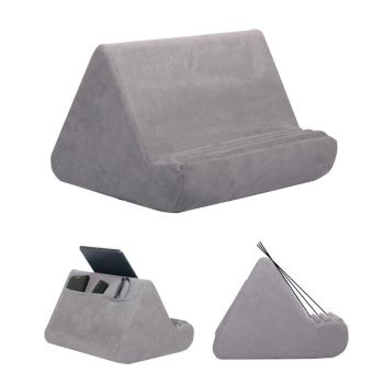 Multi-Angle Tablet Holder Compatible with iPads Lazy Holder Stand for Bed and Desk with 2 Pockets Blue