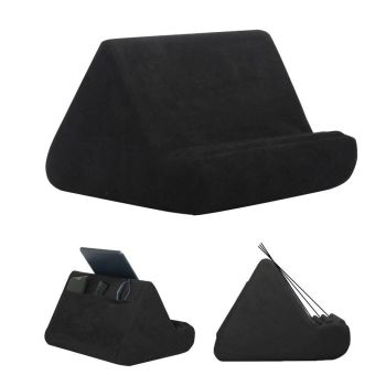 Multi-Angle Tablet Holder Compatible with iPads Lazy Holder Stand for Bed and Desk with 2 Pockets Grey