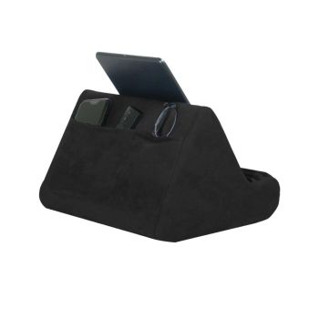 Multi-Angle Tablet Holder Compatible with iPads Lazy Holder Stand for Bed and Desk with 2 Pockets Black