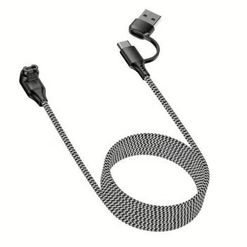 2 in 1 Charger Cable Compatible With Garmin Fenix Venu Forerunner USB A and C Ports