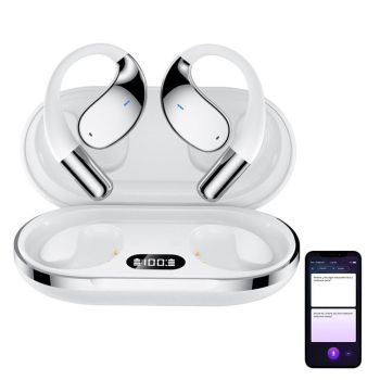 115-Language Wireless AI Translator Headphone Bluetooth Earbuds with Charging Case Black