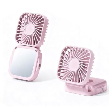 Mini Foldable Neck Hanging Fan Portable USB Rechargeable Personal Cooler Black