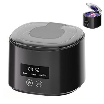 Ultrasonic Retainer Cleaner Dental Cleaning Machine Black