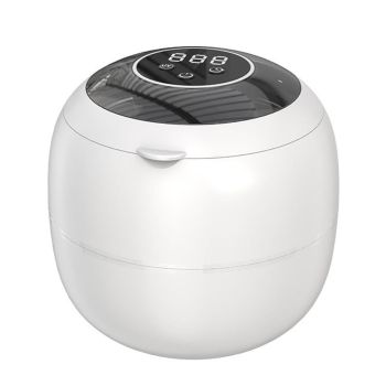 Ultrasonic Retainer Cleaner Machine 45kHz Ultrasonic Dentures Cleaner for Night Guards Braces Aligner White