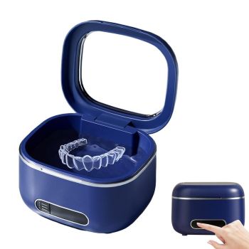 Upgraded Retainer Cleaner Machine for Braces Aligner Toothbrush Jewelry Beige