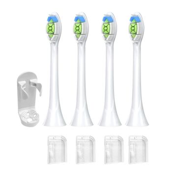 4Pcs Electric Toothbrush Replacement Heads Compatible with Philips HX3/HX6/HX9 Series Black