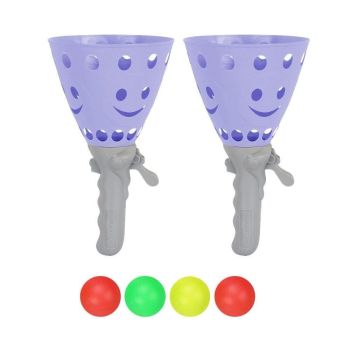 Catch Ball Game with 2 Catch Launcher Baskets and 4 Balls Pink