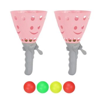 Catch Ball Game with 2 Catch Launcher Baskets and 4 Balls Purple