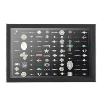 100 Slots Jewelry Ring Display Organizer Tray Case