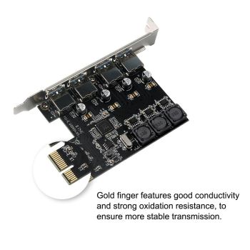 Four Ports USB 3.0 Super Fast 5Gbps PCI-E Expansion Card PCI Express Adapter Converter Card 6A Power Supply Module For Desktop PC