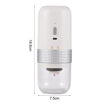 1pc Portable Electric Burr Coffee Grinder Grey 18.8cm 13W USB Rechargeable