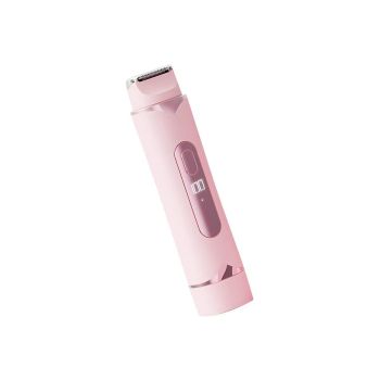 2-in-1 Electric Shaver and Bikini Trimmer with Display Facial Hair Remover-Pink