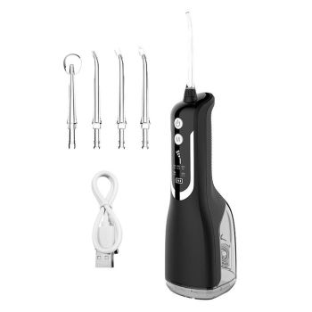 Cordless Water Flosser Teeth Cleaner 300ML Dental Flosser with 4 Jet Tips -Green