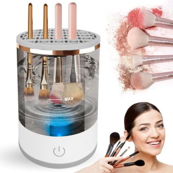Electric Makeup Brush Cleaner Dryer Electric Cosmetic Make Up Brushes Set Cleaning Tool-Black