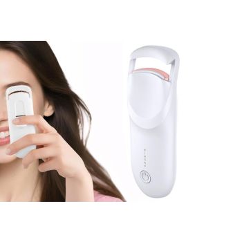 Heated Eyelash Curler Portable Electric Lash Curler Natural Curls-White