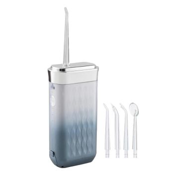Mini Portable Oral Irrigator Rechargeable Water Dental Flosser With Stretchable Water Tan -Pink