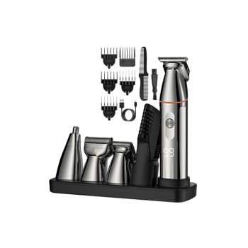 Professional Hair Clippers Trimmer Kit Washable Electric Razor Hair Trimmer For Men-Silver