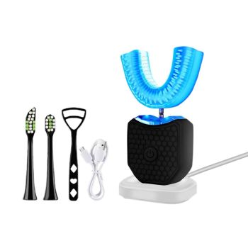 U-Shaped Electric Toothbrush 360-degree Sonic Cleaning Tooth Brush for Adults-blue