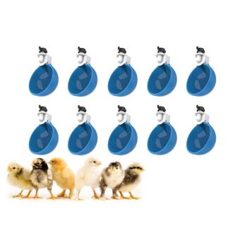 10Pcs Chicken Water Cup Feeder Automatic Drinking Bowl Poultry Cup-Orange