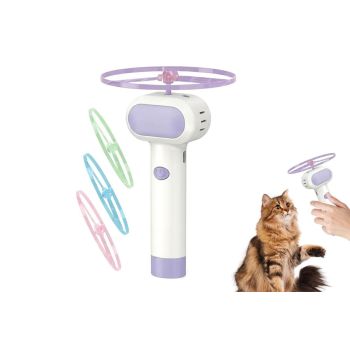 Cat Toy Disc Launcher Cat Fetch Toy Cat Disc Launcher with Lights-White