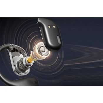 Bluetooth 5.4 Headphones TWS HiFi Stereo Earbuds Over Ear Ear Buds IP6 Waterproof Wireless Earphones LED Display Headset for Gym-Black