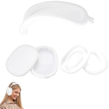 Silicone Case Cover for AirPods Max Headphones Clear Soft Ear Pad Protective Sleeves -Black