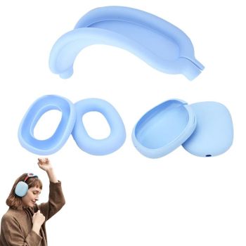 Silicone Case Cover for AirPods Max Headphones Clear Soft Ear Pad Protective Sleeves -Red