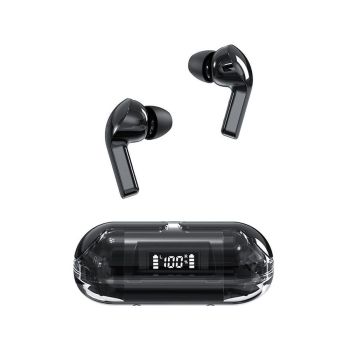 True Wireless Bluetooth Earphones In-ear Transparent Case LED Display Hearing Aid Mini Headphones Earbuds -Green