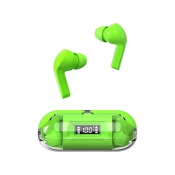 True Wireless Bluetooth Earphones In-ear Transparent Case LED Display Hearing Aid Mini Headphones Earbuds -White