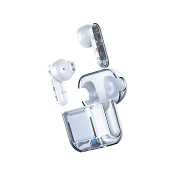 TWS Wireless Earphones 5.3 Bluetooth Headset with Mic HD Sound Auriculares Transparent Cute Half in Ear Headphones -Black