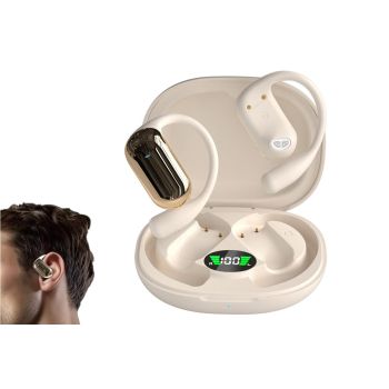 Wireless Earbud Bluetooth Compatible 5.4 Sports Earhook Earphone Earbuds-White