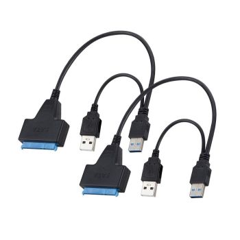 2Pcs USB 3.0 to SATA Hard Drive Adapter Cable External Hard Drive Converter Support for 2.5 inch Hard Drive HDD SSD Dual USB