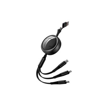 3 In 2 Retractable Multi Charging Cable Retracted USB C Cell Phone Charger