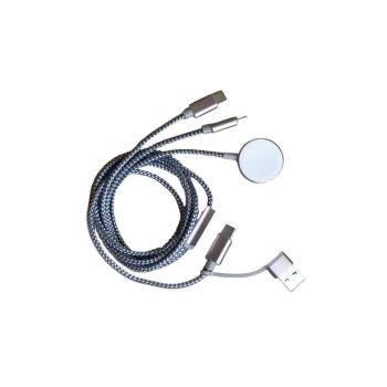 3 in 2 Type C Cable Multi Charging Cable Cord for Apple Watch and iPhone 16 15 14