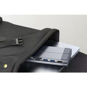 8-in 1 Laptop Stand with Docking Station USB 3.0 PD 100W 4K HDMI for MacBook