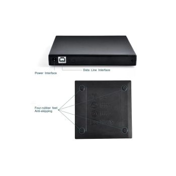 External CD RW Writer Player Protable USB 2.0 Drive for Laptop Notebook PC Desktop Computer-Black