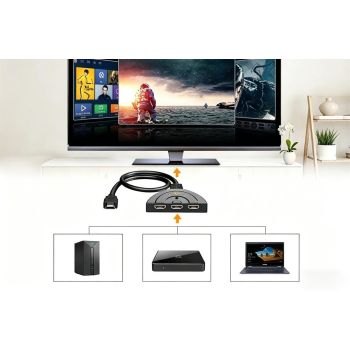HDMI Splitter 1 in 3 out 4K Cable Adapter HDMI 3 Way Splitter for HDTV HD LCD