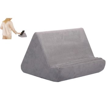 Tablet Holder Multi Angle Lazy Holder Stand with 2 Pockets for Bed Desk-Wine Red