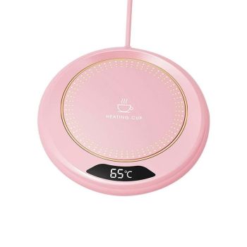 Electric Coffee Mug Warmer USB Cup With 3 Temp Settings-Pink