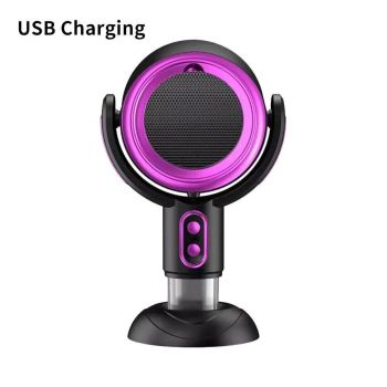 Portable Smoke Purifier Fan Removes Odors Dust Smoke for Cooking and Camping BBQ -BlackPurple
